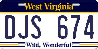 WV license plate DJS674