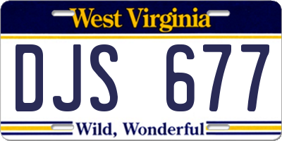 WV license plate DJS677
