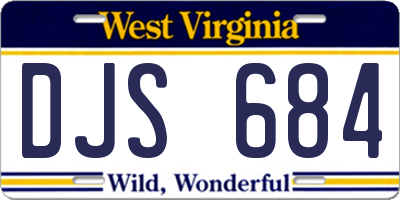 WV license plate DJS684