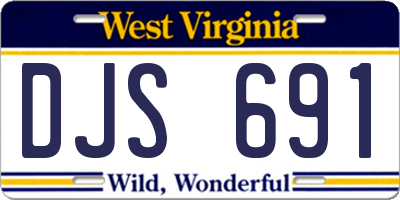 WV license plate DJS691