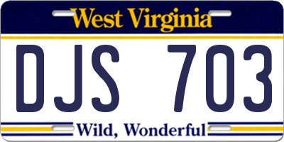 WV license plate DJS703
