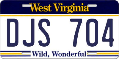 WV license plate DJS704