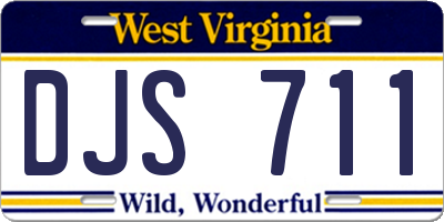 WV license plate DJS711