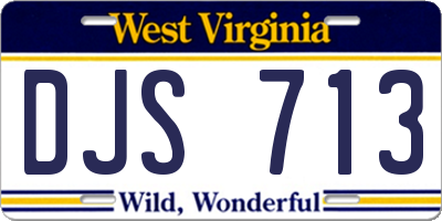 WV license plate DJS713