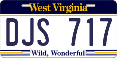 WV license plate DJS717
