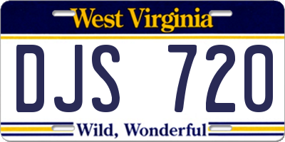 WV license plate DJS720