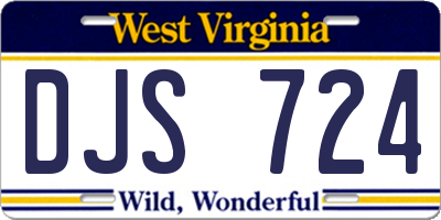 WV license plate DJS724