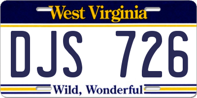 WV license plate DJS726