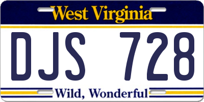 WV license plate DJS728