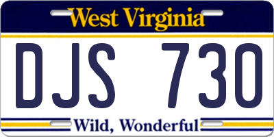 WV license plate DJS730