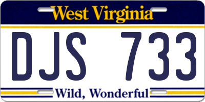 WV license plate DJS733