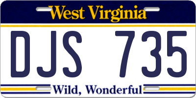 WV license plate DJS735