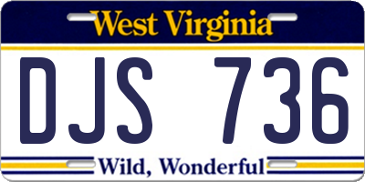 WV license plate DJS736