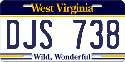 WV license plate DJS738