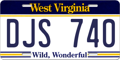 WV license plate DJS740