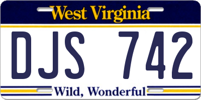 WV license plate DJS742