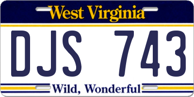 WV license plate DJS743