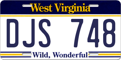 WV license plate DJS748