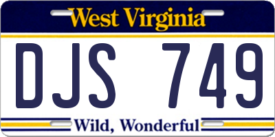 WV license plate DJS749