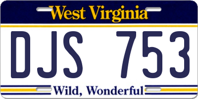 WV license plate DJS753