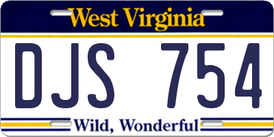 WV license plate DJS754