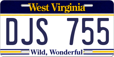 WV license plate DJS755
