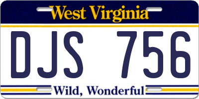 WV license plate DJS756