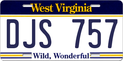 WV license plate DJS757