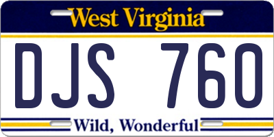 WV license plate DJS760
