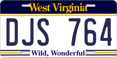 WV license plate DJS764