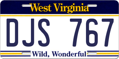 WV license plate DJS767