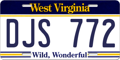 WV license plate DJS772