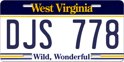 WV license plate DJS778