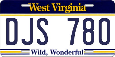 WV license plate DJS780