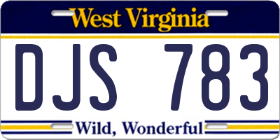 WV license plate DJS783