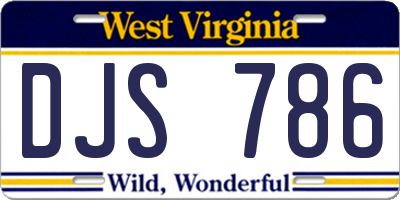 WV license plate DJS786