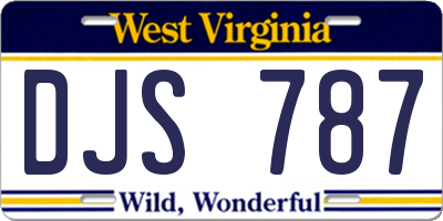 WV license plate DJS787