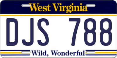 WV license plate DJS788