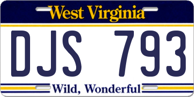 WV license plate DJS793
