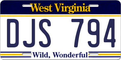 WV license plate DJS794