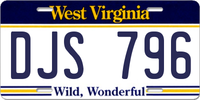 WV license plate DJS796