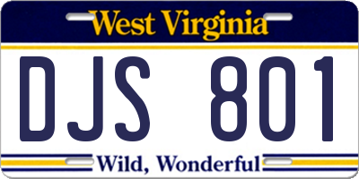 WV license plate DJS801