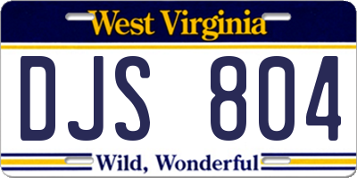 WV license plate DJS804