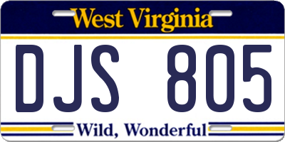 WV license plate DJS805