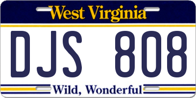 WV license plate DJS808
