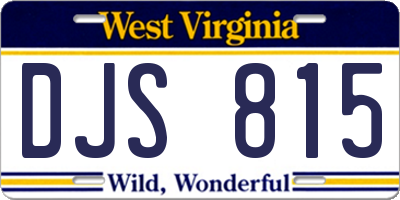 WV license plate DJS815