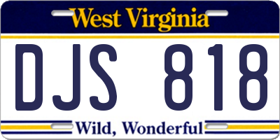 WV license plate DJS818