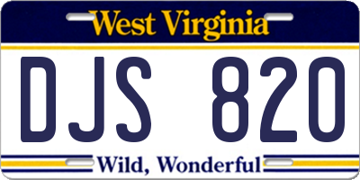 WV license plate DJS820