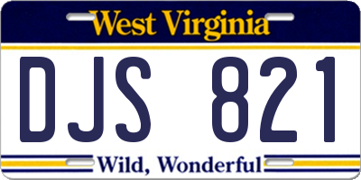 WV license plate DJS821