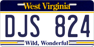 WV license plate DJS824